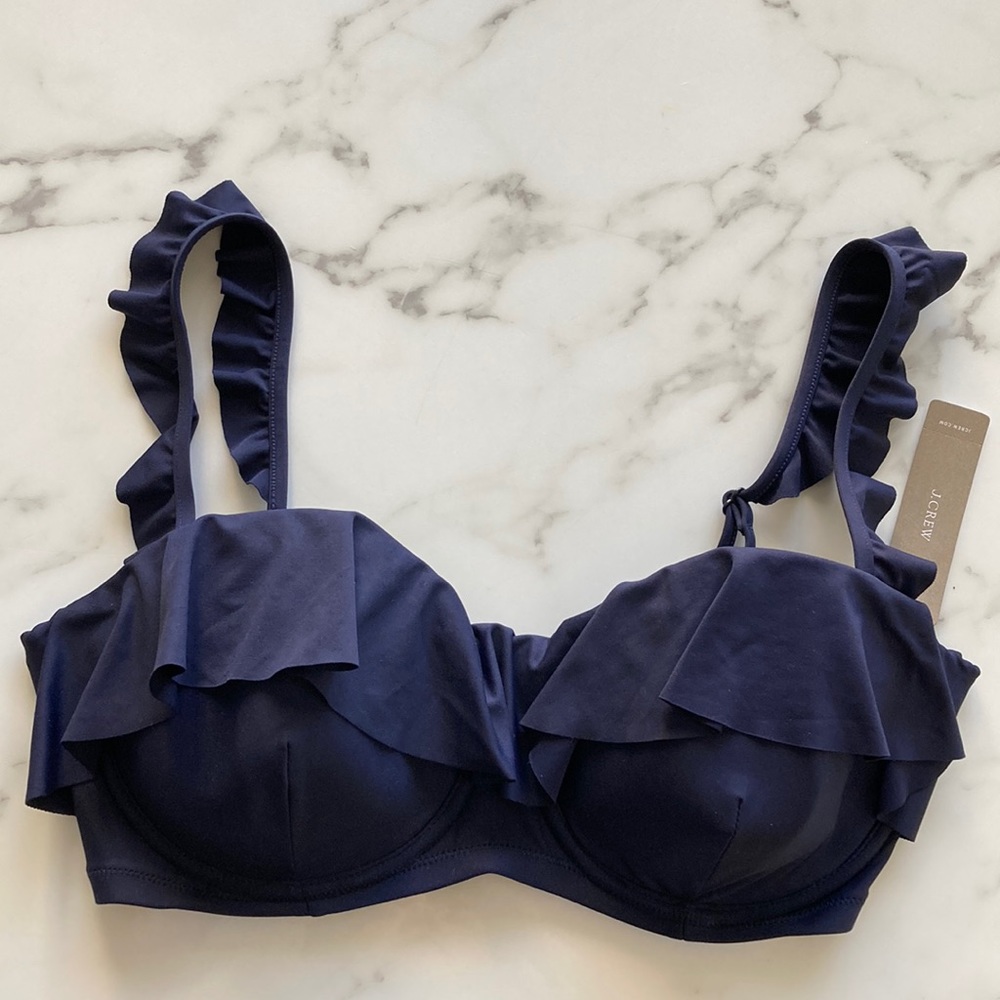J Crew Ruffle Underwire Bikini Top
